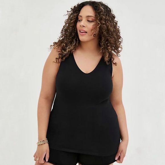 torrid Tops - Torrid Black Foxy V Neck Tank